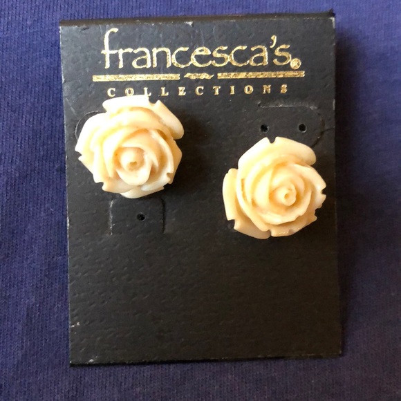 Francesca's Collections Jewelry - Ivory rose earrings by Francesca’s spring style Francesca's Collections Jewelry - Ivory rose earrings by Francesca’s spring style